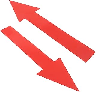 20Pcs Red Directional Arrow Stickers(10x2), 8"x2" Waterproof Sign Arrows Self-Adhesive Removable Stickers, Black Floor Marking Sticker for Road Instructions/Businesses