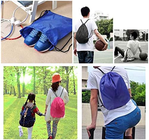 12Pcs Drawstring Sports Gym Bags, Drawstring Backpack Cinch Bags for School Sport Travel Beach