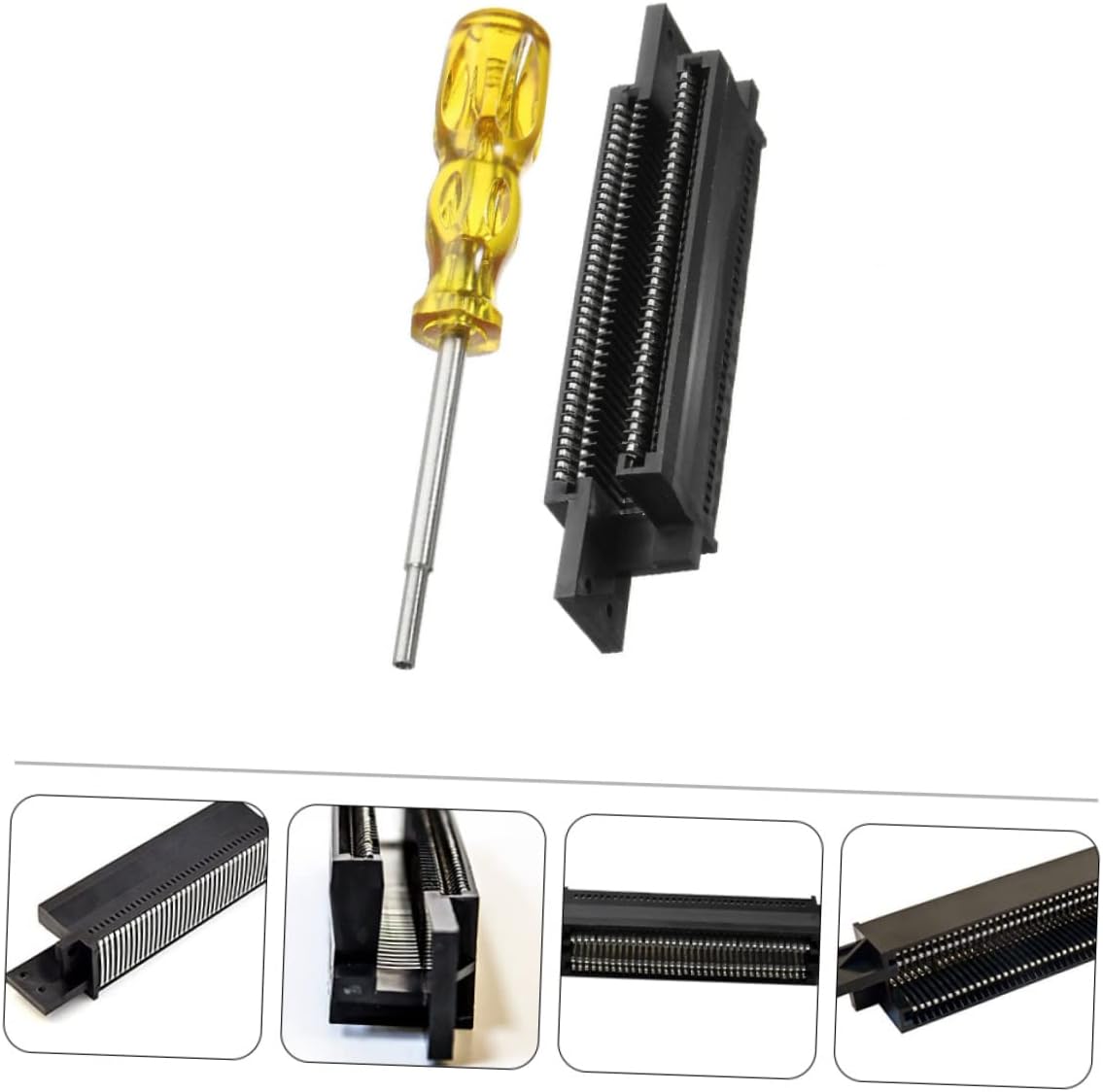 Replacement Pin Connector Cartridge Slot for Clone Console with Screwdriver Durable Game Machine Adapter for Long-Term Use Easy Installation