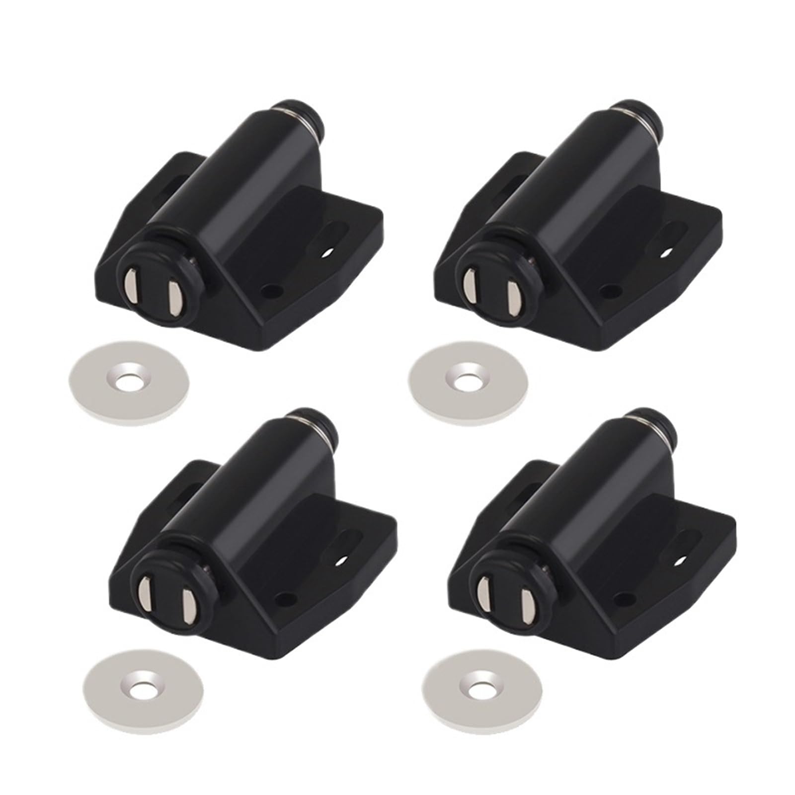 ZONSHJDKR Magnetic Latches Single Magnet Cabinet Catches Pressure to Open Invisible Cupboard Wardrobe Door Stopper Closer Hardware 4/8Pc Set Furniture