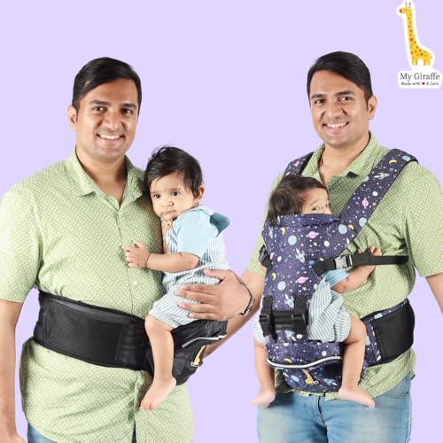 Image of My Giraffe Hippy Snug 2-in-1 Hip Seat Baby Carrier, Purple Unicorn