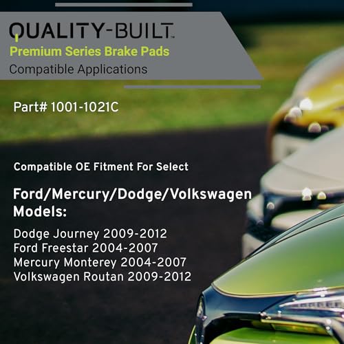 QUALITY-BUILT Rear Ceramic Brake Pads, Premium 1001-1021C, Compatible with 2004-2012 Dodge/Ford/Mercury/Volkswagen (Freestar,Journey,Monterey,Routan) by Quality-Built - Image 3