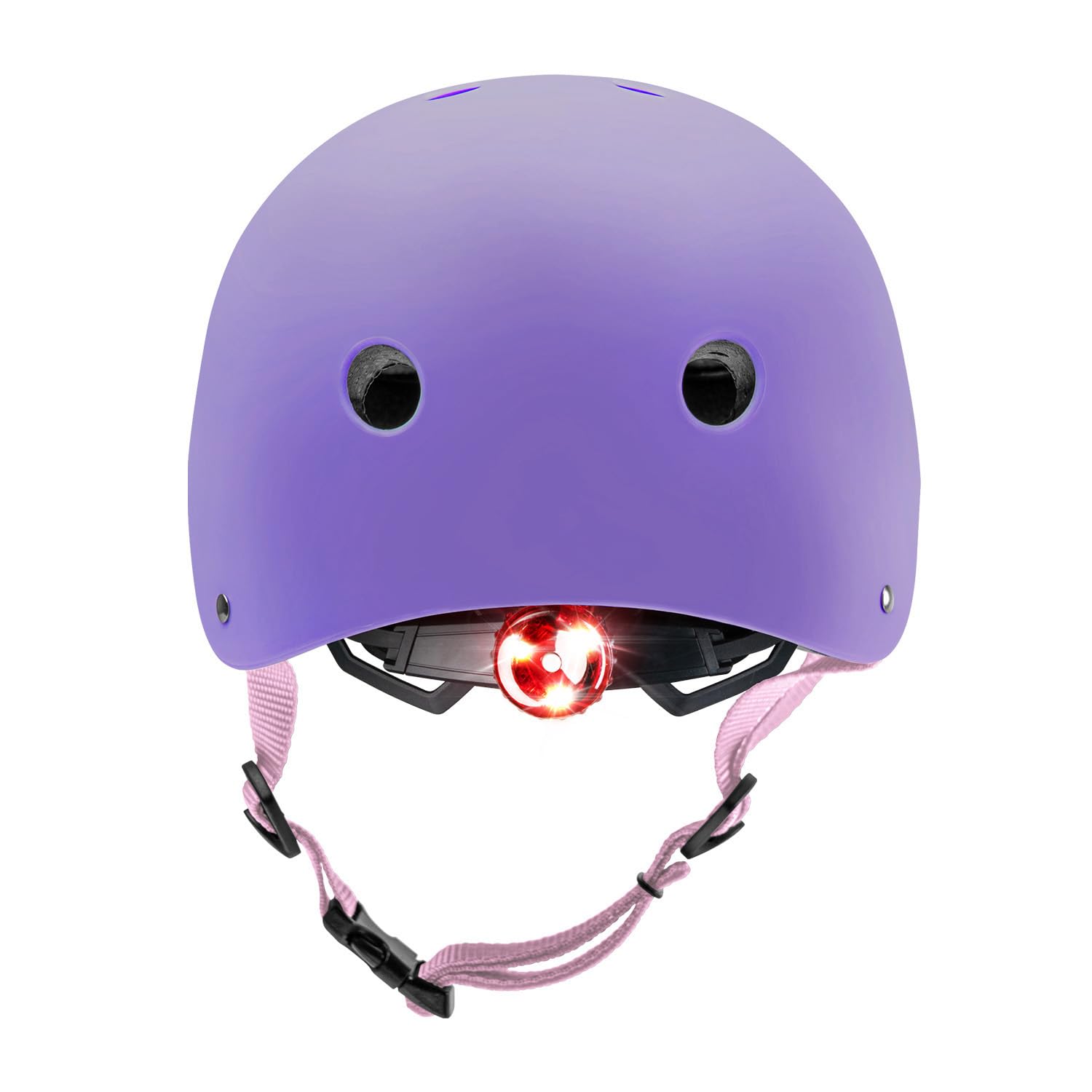 Cariboo Kask Rowerowy Dla Dzieci Kask Dla Dziewczynki i Chłopca Wytrzymały Ze Śwatłem LED Na Rower Hulajnogę Rolki XS/S 48-52 cm Liliowy/Różowy
