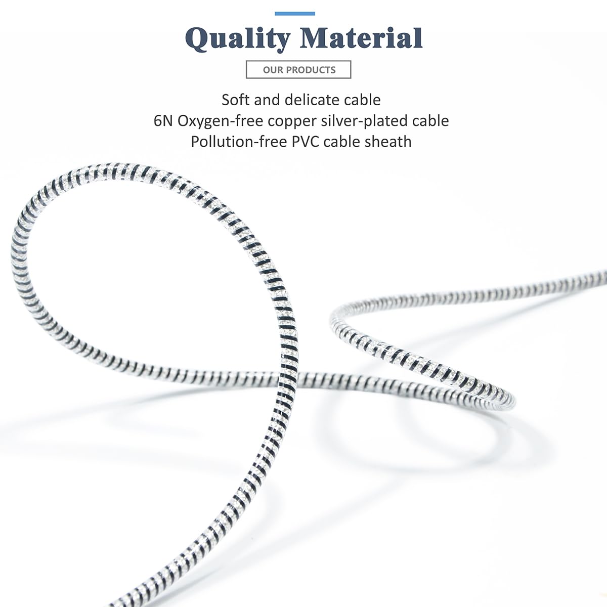 GUCraftsman 6N OFC Silver Plated+Shielding Layer Headphone Replacement Cables 4.4mm 3.5mm 4Pin XLR Upgrade Cables for Sennheiser HD490 PRO HD490 PRO Plus (3.5mm Plug)