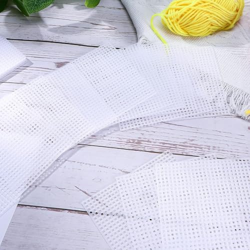 Image of 10 PCS Clear Mesh Canvas Sheets for Embroidery Making, Cross Stitch Plastic Aida Mesh Screen for Crafts DIY Crochet Projects