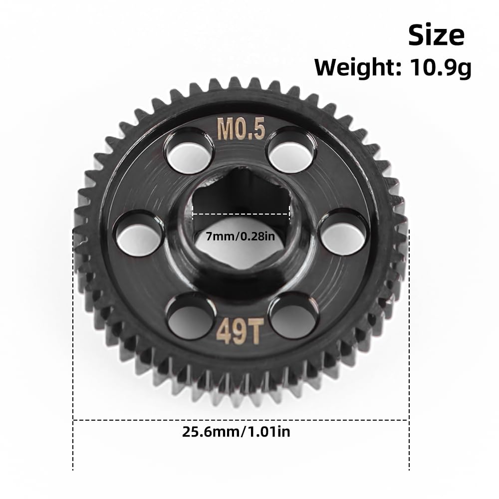 Amazon.com: GLOBACT Chrome Steel 0.5M 49T Spur Gear for Arrma