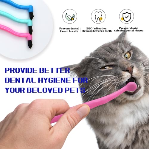 PenVinoo Escova de dentes dupla face para gatos, escova de dentes de dedo com microcabeça para cães