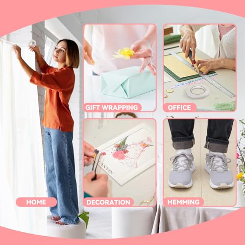 gunlar double side tape12inch100ft adhesive fabric hem tape no sew hemming tape for clothespantscurtainsarts craftscarpetscrapbooking