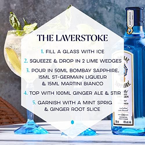 Bombay Sapphire Gift Set, Bombay Sapphire London Dry Gin 70cl and a Branded Balloon Gin Glass