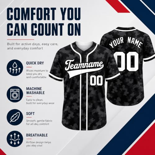 Custom Baseball Jersey, Personalized Team Name and Number Baseball Shirt miniatura 5
