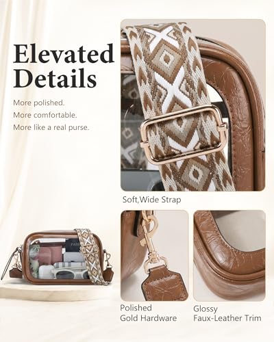 Image of Wuflyover Clear Bag for Stadium Events, Clear Crossbody Purse for Women