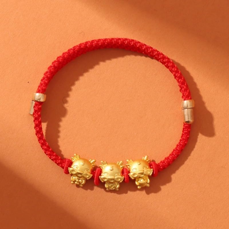 Image of Year of The Dragon 2024 Bracelet Dragon Red String Bracelet Chinese Zodiac Dragon Bracelet Chinese New Year Dragon Bracelet New Year Gift for Women