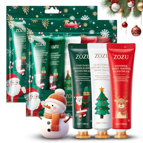 Conjunto de 10 unidades de creme para as mãos de Natal para mulheres – Mini loção para mãos secas e