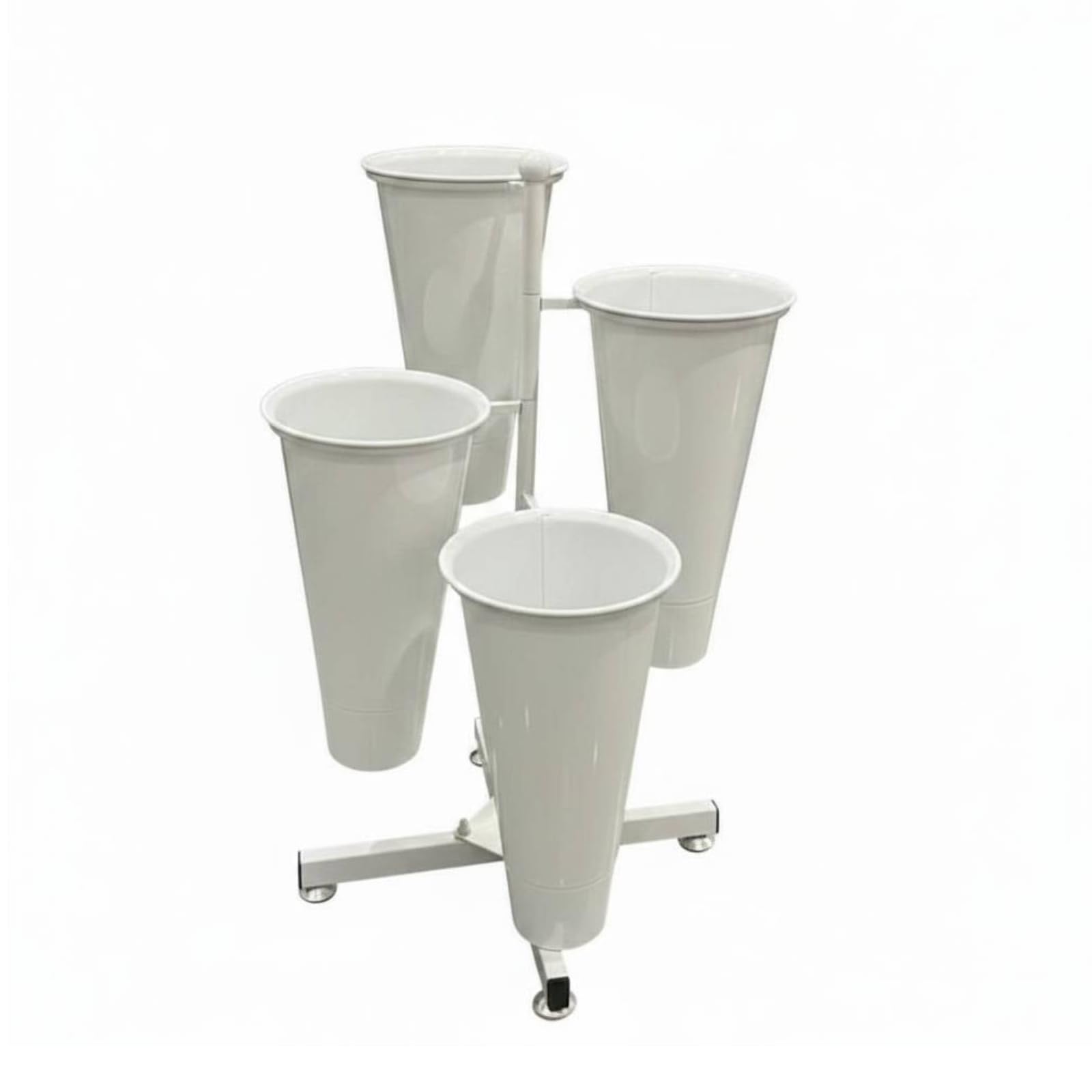 Espositore per Fiori Supporto Vaso Portafiori Scaffale Metallo Struttura in Ripiani a Gradini per Maggiore Profondità Visiva Adatto per Matrimoni Negozi di , Bianco , Unica
