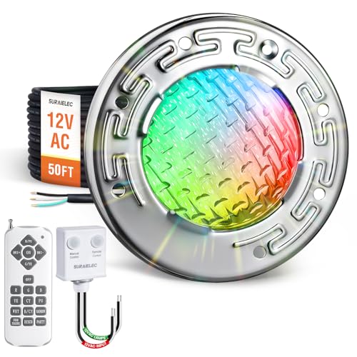 SURAIELEC 6 Inch LED Spa Lights, 12V AC Color Changing Pool Lights for Inground Pool, Underwater Spa...