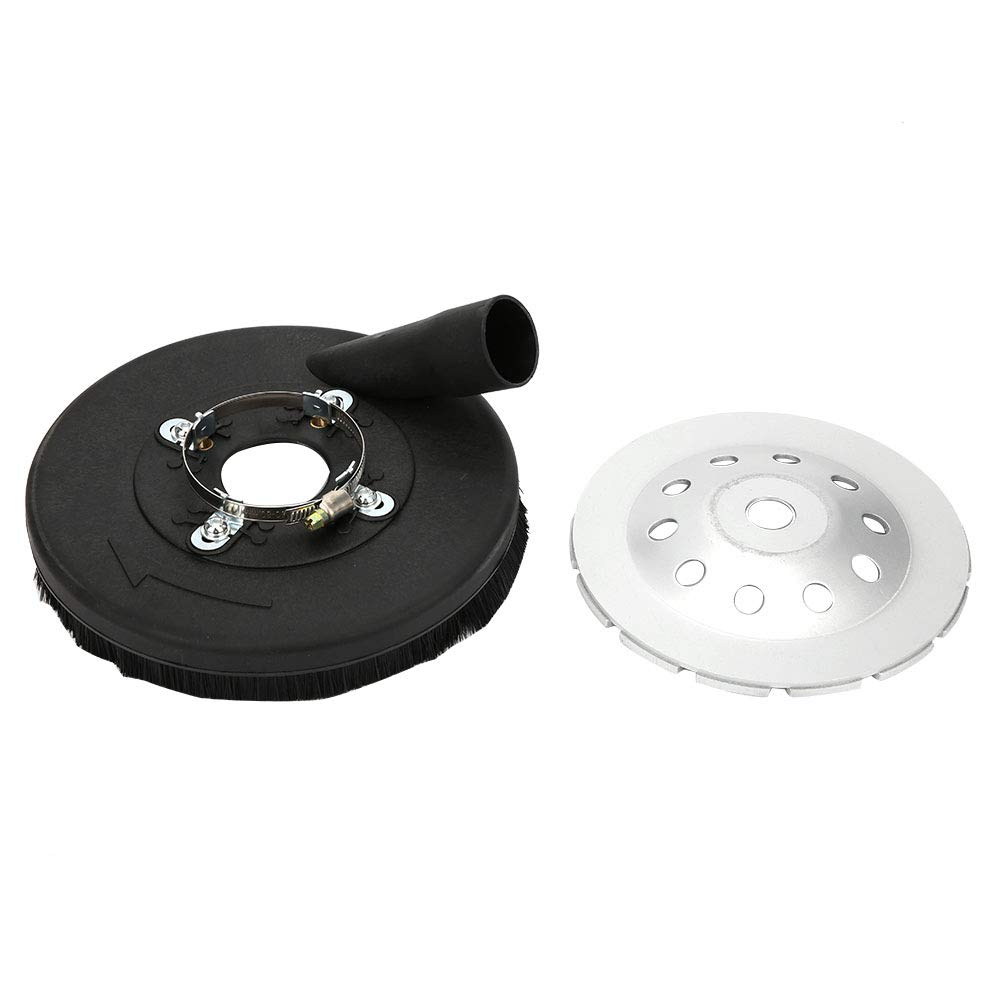 Osłona przeciwpyłowa PolyGen 180 mm z dołączoną tarczą szlifierską 180 mm, regulowany zacisk 48–76 mm, akcesoria do szlifierek kątowych do bezpyłowej pracy na podłogach betonowych