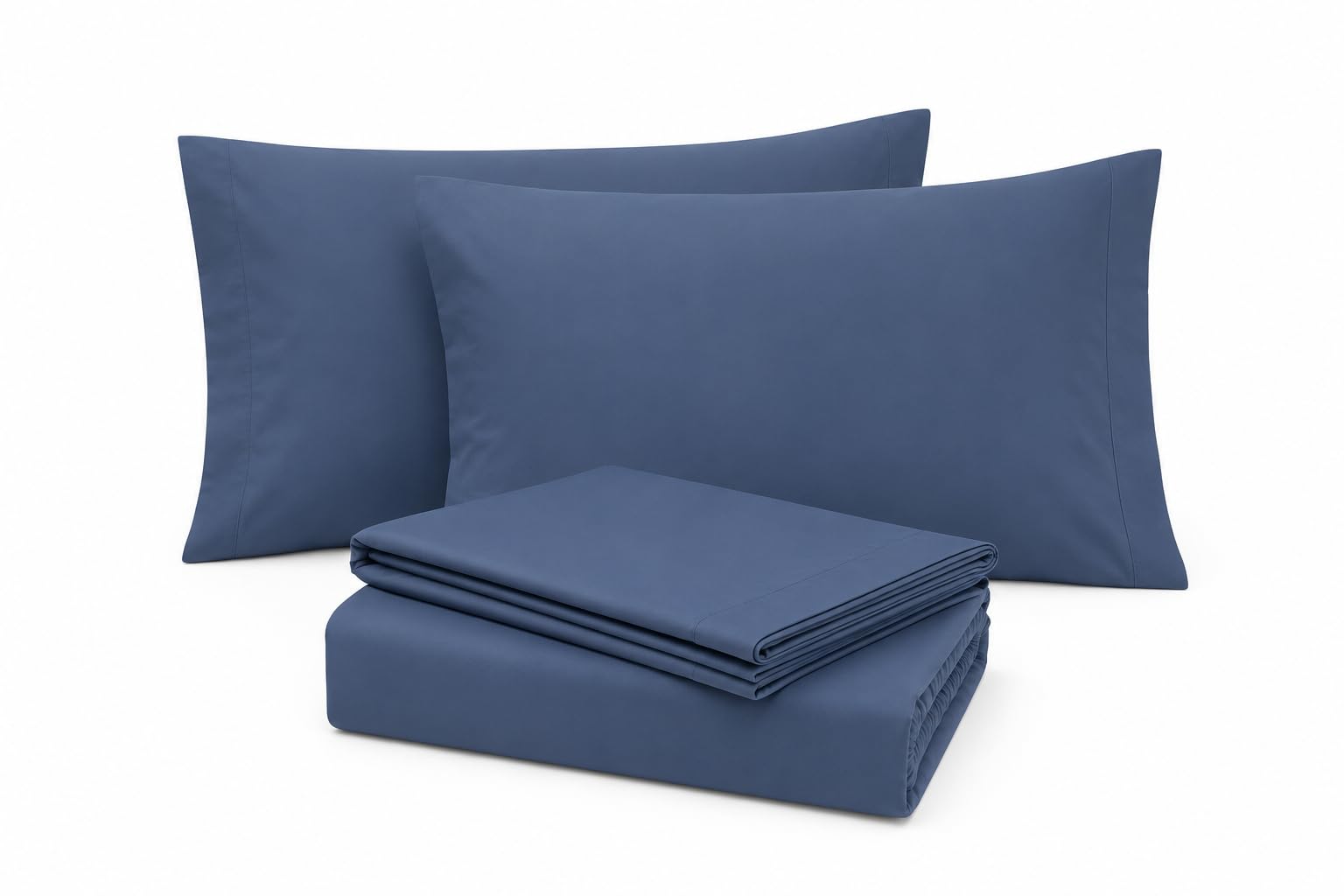 Zambaiti Komplet pościeli z czystej bawełny, 220 nici na dwuosobowe łóżko, prześcieradło wierzchnie 260 x 300 cm, pod gumką 180 x 200 + 27 cm, 2 poszewki na poduszki 52 x 82 cm - niebieski Avion