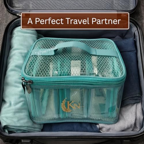 Image of Trendifly Set of 4 PVC Transparent Toiletry Travel Organizer Pouch for Women & Girls | Makeup Cosmetic Vanity Unisex Organiser Bag for Travelling | Jewellery Medicine & Shaving Kit Holder for Men