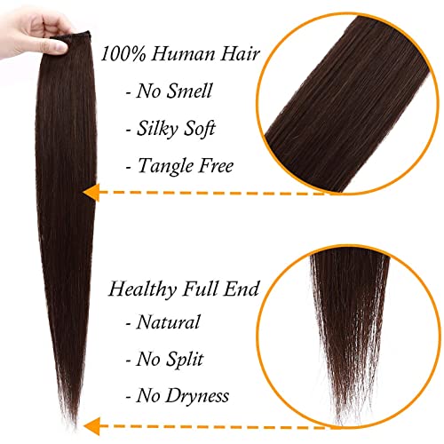 Silk-co Clip in Remy Hair Extensions 10inch 100% Real Human Hair One Piece 3/4 Half Head Natural 100% Remy Silky Soft Straight(40g - Image 2