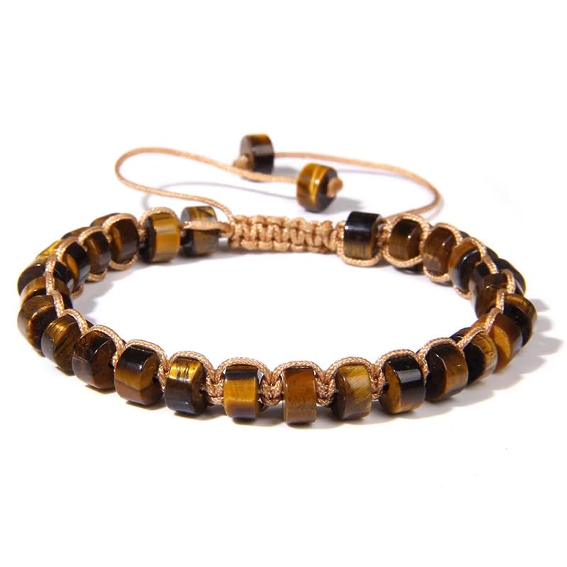 Bracelet perles oeil de tigre naturelle quartz rose bijoux femmes hommes