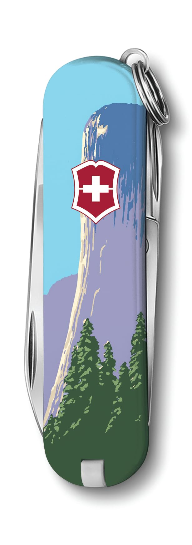 Classic SD Swiss Army Knife, Compact, 7 Functions, Swiss Made Pocket Knife with Small Blade, Screwdriver and Key Ring - Yosemite National Park
