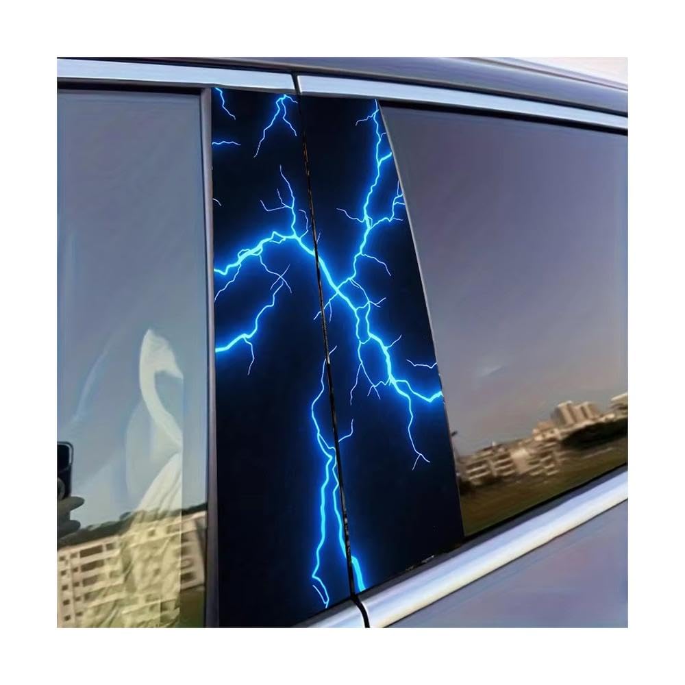 Body Parts 2 PCS Car Center Pillar Sticker Lightning Glossy Material Protective Film