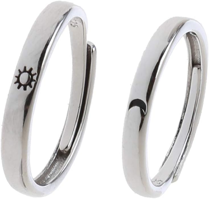 Kulio ブランド品 カップルリング2個の太陽と月の恋人カップルリングは彼と彼女のための約束の結婚指輪を設定します Kulio ブランド品 カップルリング2個の太陽と月の恋人カップルリングは彼と彼女のための約束の結婚指輪を設定します
