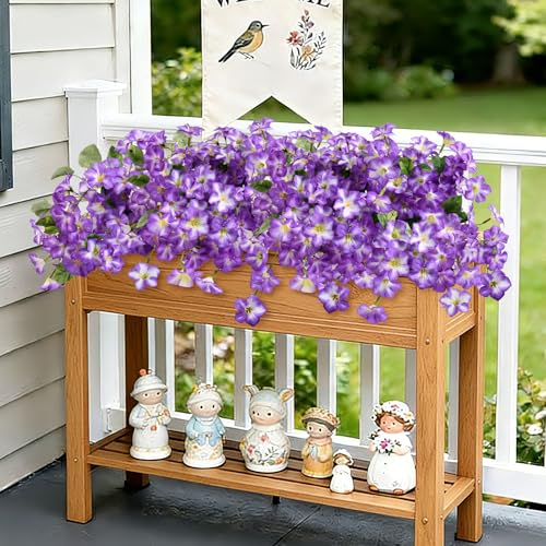 Image of Artificial Petunias 3 Packs UV Resistant, Purple White