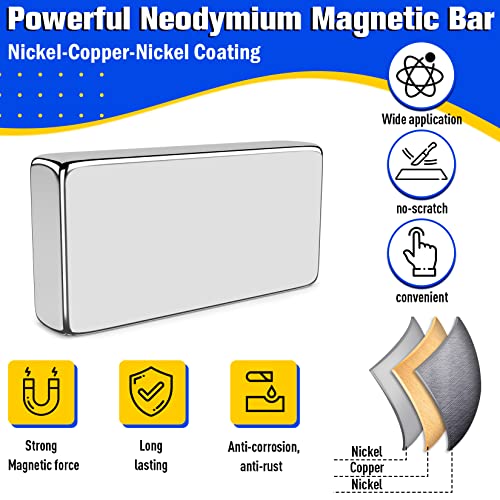 Image of FINDMAG Small Rare Earth Magnets, 100 Pack 10x5x2mm, Rectangular Bars | Compact neodymium bar magnets with a low profile; for craft models, office boards, fridge displays, lockers and DIY layouts