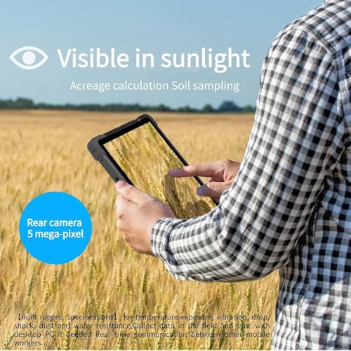 Image of 10.1 inch Rugged Tablet, Sunlight Readable Tablet PC, Celeron N4120 8GB RAM+128GB eMMC, IP67 Waterproof 16000mAh Large Battery Work PC with Wi-Fi 5.0 BT 4.2 for Enterprise Field Work