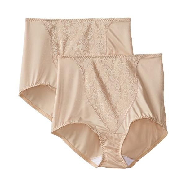 Bali womens Double Support Coordinate Light Control With Lace Tummy Dfx372 2-pack shapewear briefs, Soft Taupe/Soft Taupe, Medium US