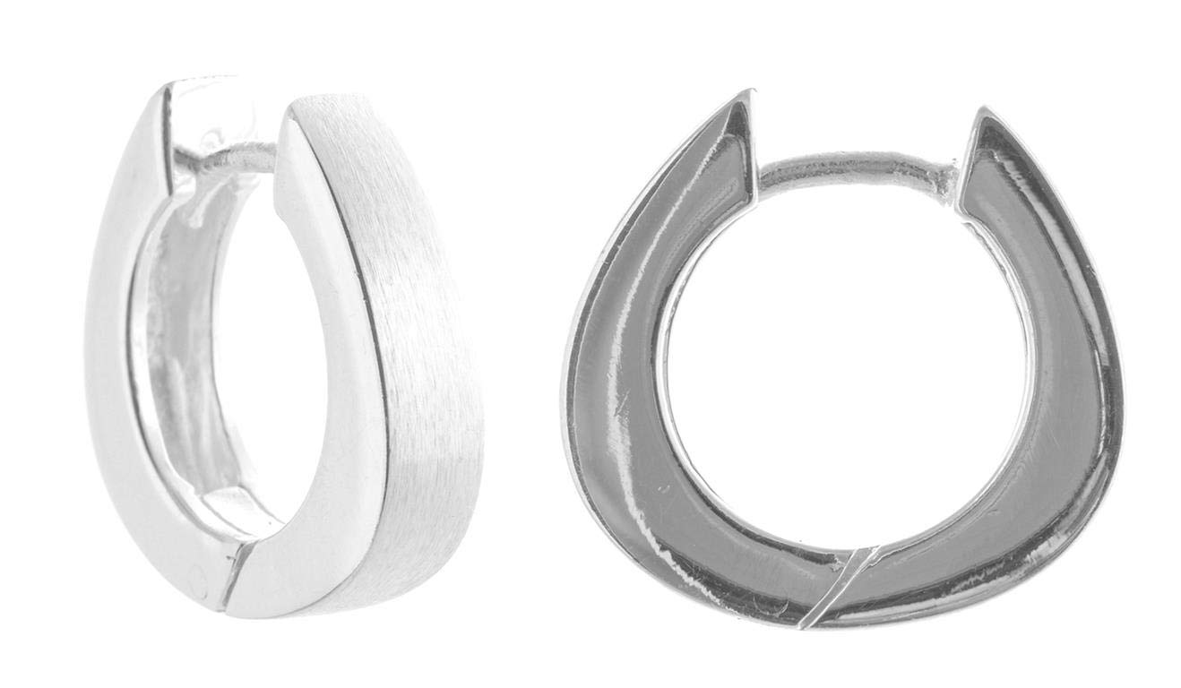sense925 Sterling Silver Hoop Errings Round Shape Polished Height 1.7 cm Wide 0.43 cm