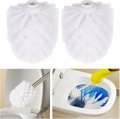 Miniatura 6 de Faddare 2 cabezales de repuesto de cepillo de inodoro, cabezal de cepillo de repuesto de plástico, cabezal universal redondo en forma de bola,
