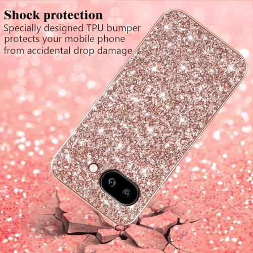 Coque Google Pixel 9a paillettes or rose cadeau parfait pour elle - 4