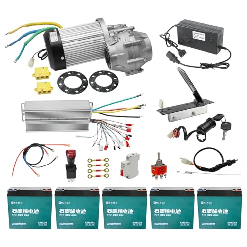 YC Yier 60V 2500W Electric Brushless DC Motor Kit 5000RPM with Differential Gearbox, Controller Rear Axle Motor 400N.m, 5000RPM for Golf Carts, Go Karts, ATVs, Quads, Buggy, 4 Wheelers DIY