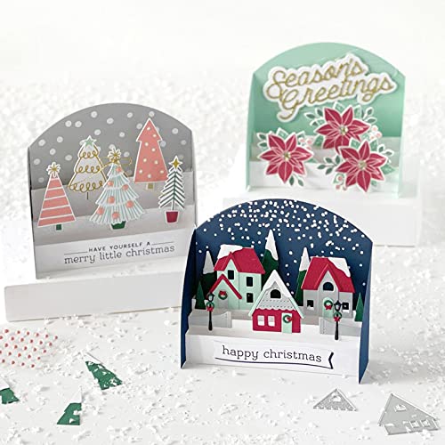 Arriettycraft Lot Matrices Découpe Métal 3D Fleurs Noël - 6 Fleurs Superposées - Pour Cartes, Scrapbooking, Albums & DIY Festif