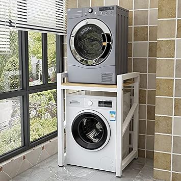 Washing Machine Cabinet Storage Rack Above The Washing Machine, Washing Machine Shelf with Shelves, 3rd Gear Adjustable and 4cm Thick Steel Frame Toilet Storage Cabinet 73X63X105CM