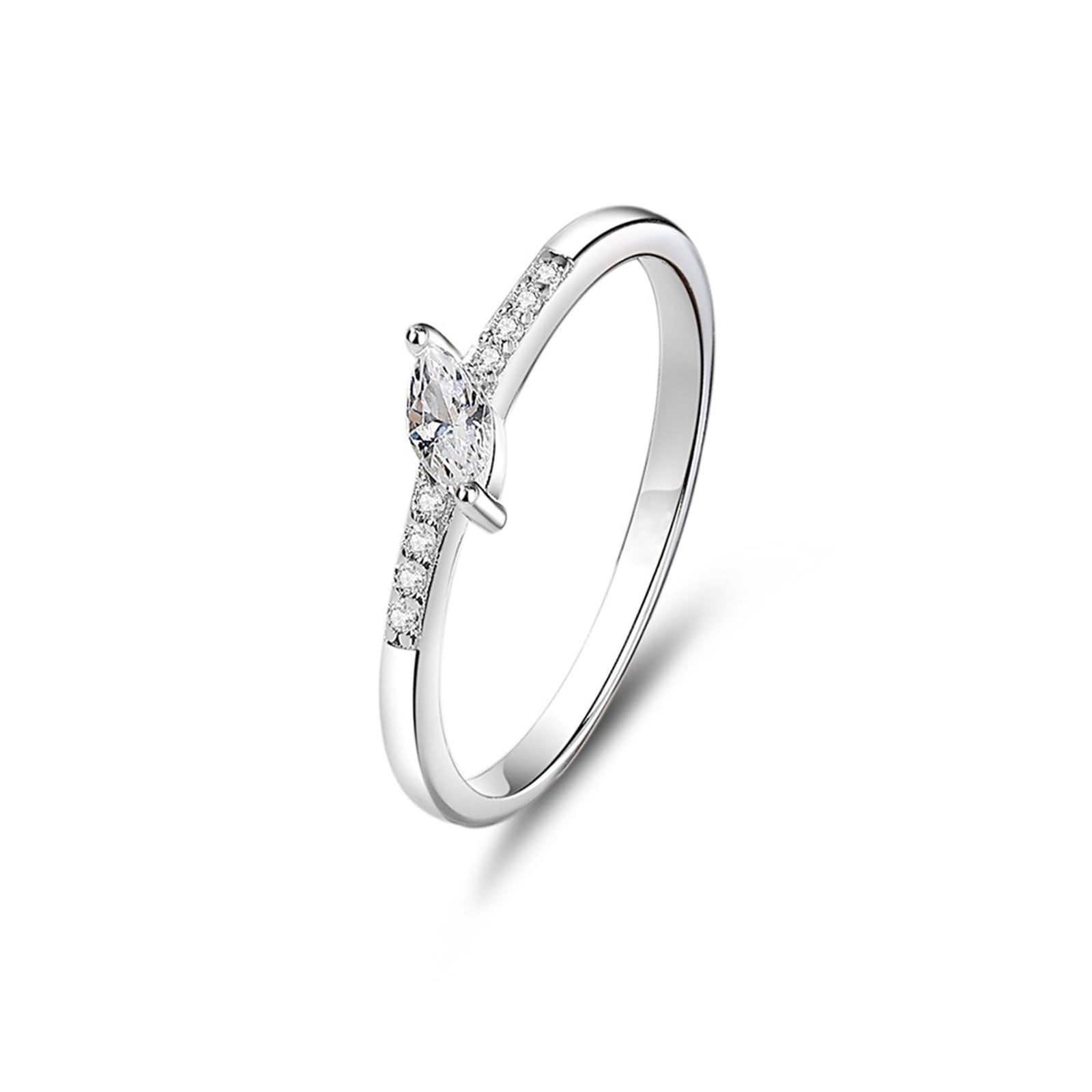 Anello da donna in oro bianco 18 carati, misura 16 (17,8)