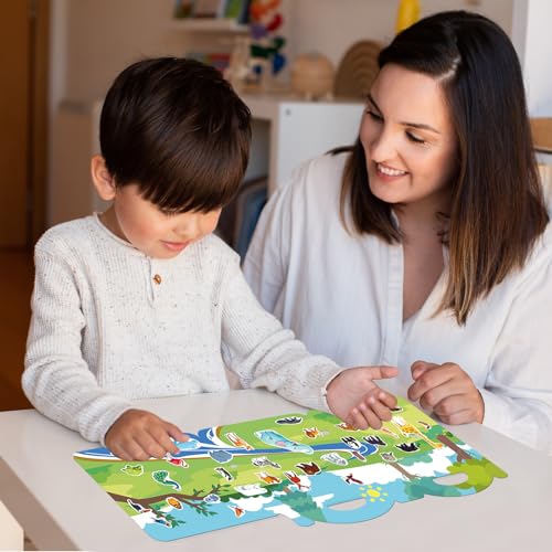 Sticker Books for Kids 24, Animal Jelly Sticker Book, Reusable