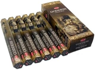 Hem Goddess Incense Sticks (120 Sticks, 6 Boxes Inside) - 9 Inches Long, 20g per Box - Perfect for Meditation, Sense of Empowerment and Awaken The Goddess Within.