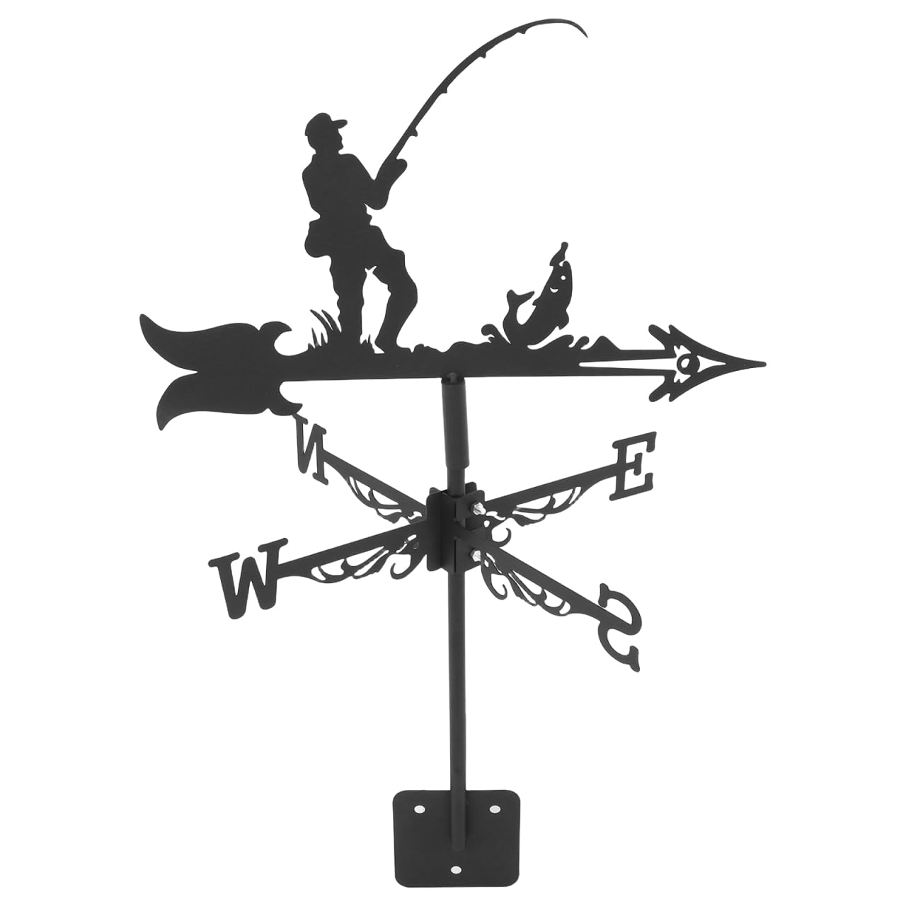 Alasum Fisherman Weather Vane, Iron Wind Direction Indicator for Garden, Roof, Shed & Garage – Durable Outdoor Decor with Easy Setup & Charming Nautical Design