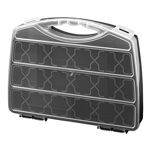 Great Plastic MALETÍN Multiusos 280x200x50 7 Compartimentos Negro, Plastico, Neutro, pequeño, 12 Pack