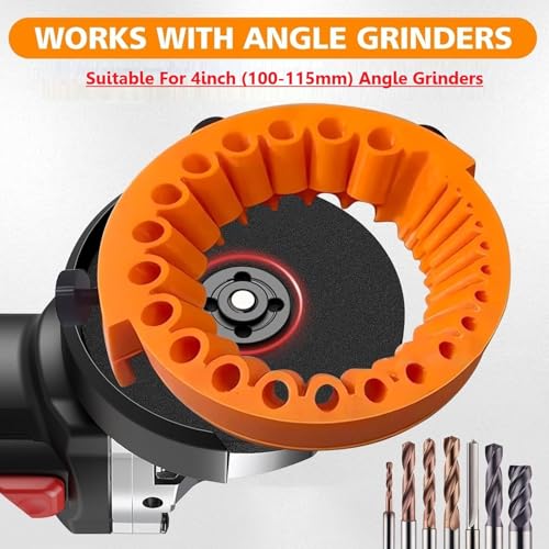 Image of AASONS Drill Bit Sharpener For 4inch (115mm) Angle Grinder Utility Attachment Multi Drill Bit /Screwdriver Tip Sharpening Tool For Full Size 0.5-13mm Drill Bits, Universal Drill Sharpener