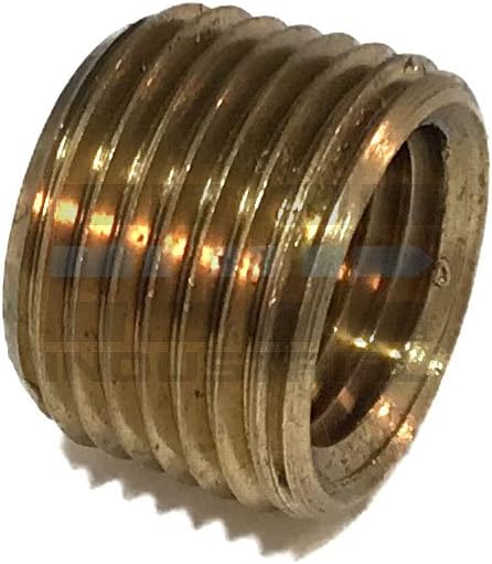 Brass REDUCING FACE Bushing 3/8" Male NPT X 1/4" Female NPT Fuel/AIR/Water/Oil/Gas WOG (Qty 01)