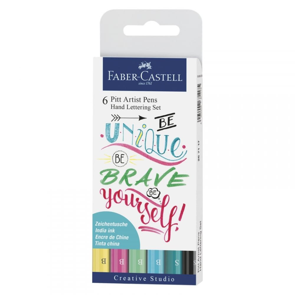 Faber-Castell Indian Ink Pitt Artist Pens - Hand Lettering 6pcs 267117