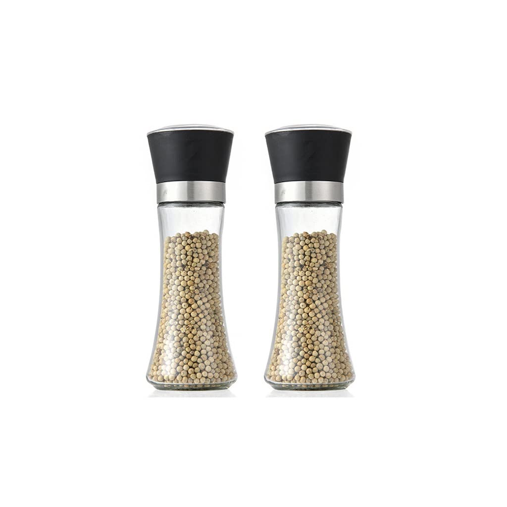Barattolo di spezie Macina Sale E Pepe Macina Pepe Nero Domestico In Acciaio Inossidabile Ora Macina Grani Di Pepe Grani Di Pepe Manuali Ora Macina Bistecca Condimento Bottiglia (Color : Black ( Color