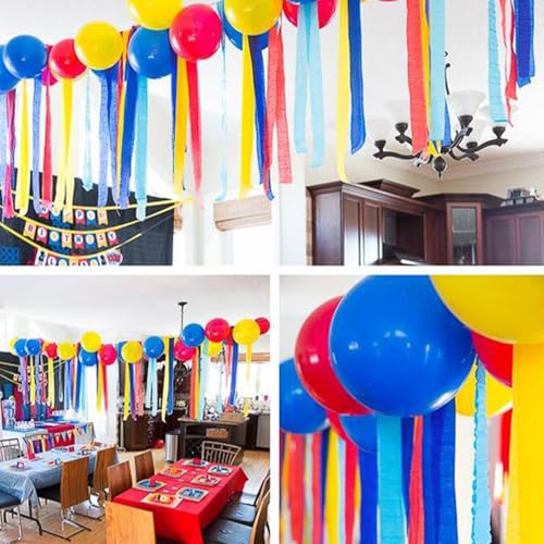 Image of PartyWoo Red Yellow Blue Balloons 100 pcs 12 Inch Pack of Red Yellow and Blue Latex Balloons for Baby Shower Graduaion Gender Reveal Retirement Birthday Engagement Bachelorette Party Decorations