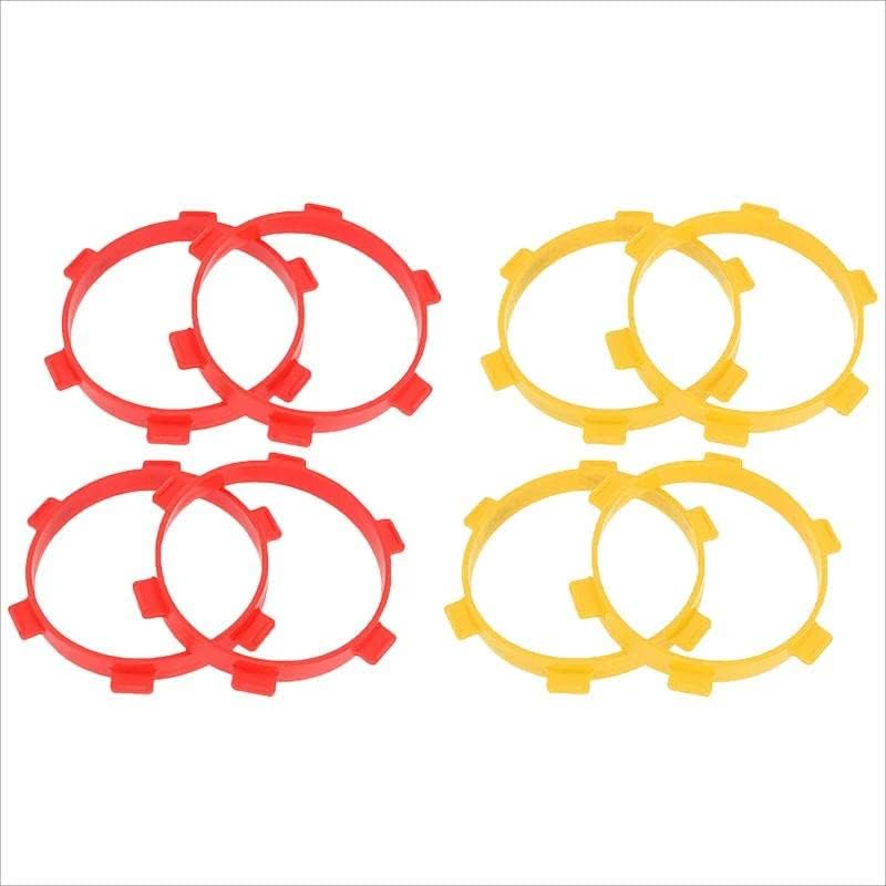 8PC RC Tire Mounting Bands for RC 1/8 Buggy & 1/10 Short Course Truck Remote Control Car Tires Parts Red&Yellow