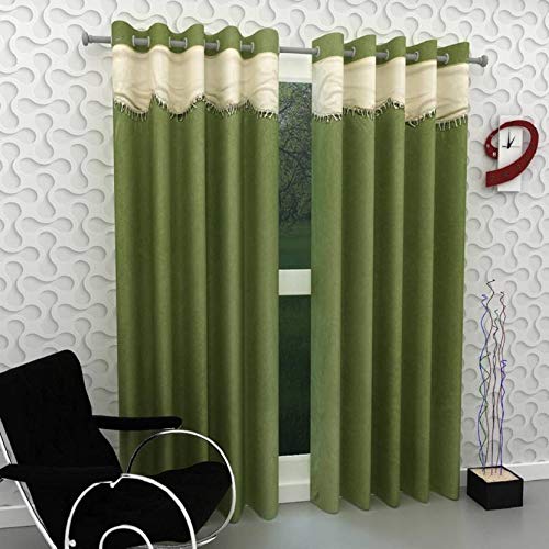Eyelet Long Door Polyester Curtains Set of 2 - (Green 4x9)-image-30