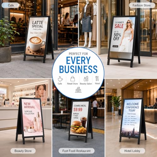 Image of 32 inch Digital Signage Display, 700nits Portable Digital Signage, LCD Advertising Display, Plug&Play, CMS, 24 /7 Operation, Split Screen, HDMI /USB /WiFi /Android with Auto Media Player for Restaurant, Cafe